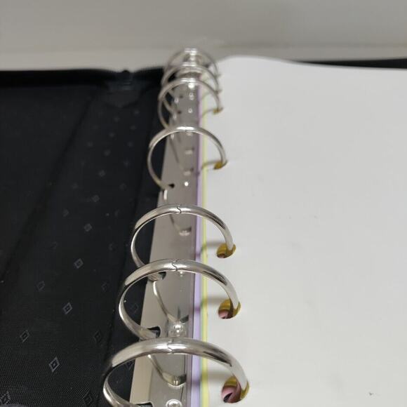 Franklin Planner Leather Nylon Padfolio Organizer w/Handles Black 7 Ring 13 x 11 - Picture 16 of 16